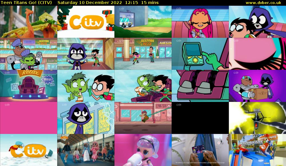 Teen Titans Go! (CITV) Saturday 10 December 2022 12:15 - 12:30