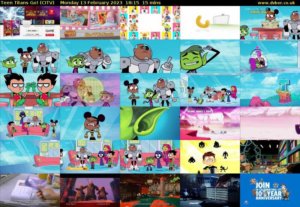 Teen Titans Go! (CITV) Monday 13 February 2023 18:15 - 18:30