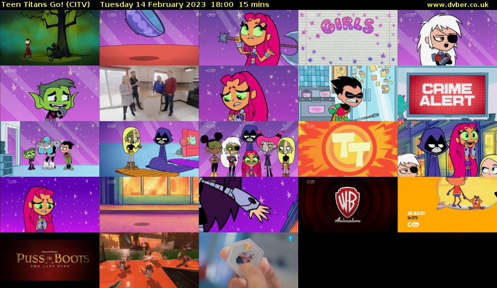 Teen Titans Go! (CITV) Tuesday 14 February 2023 18:00 - 18:15
