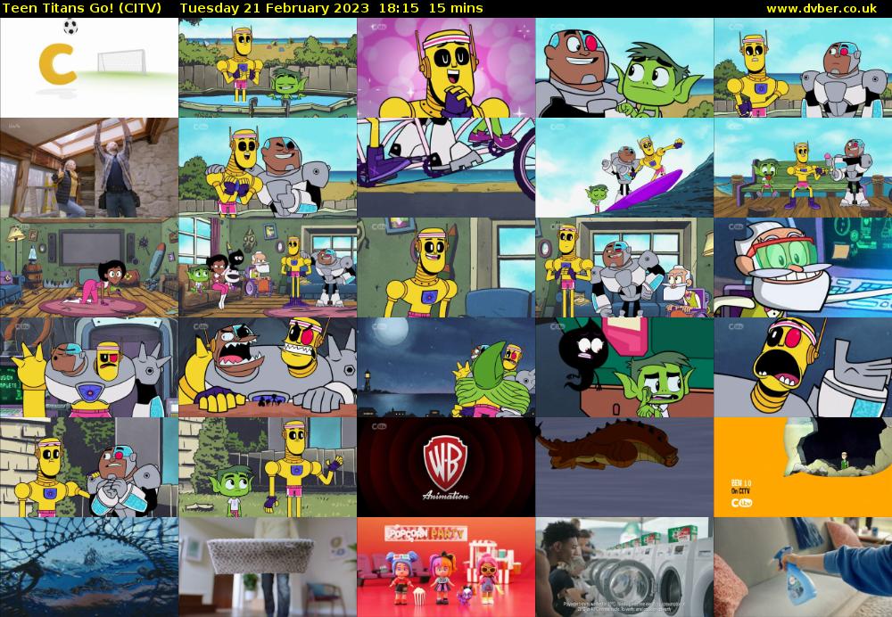Teen Titans Go! (CITV) Tuesday 21 February 2023 18:15 - 18:30