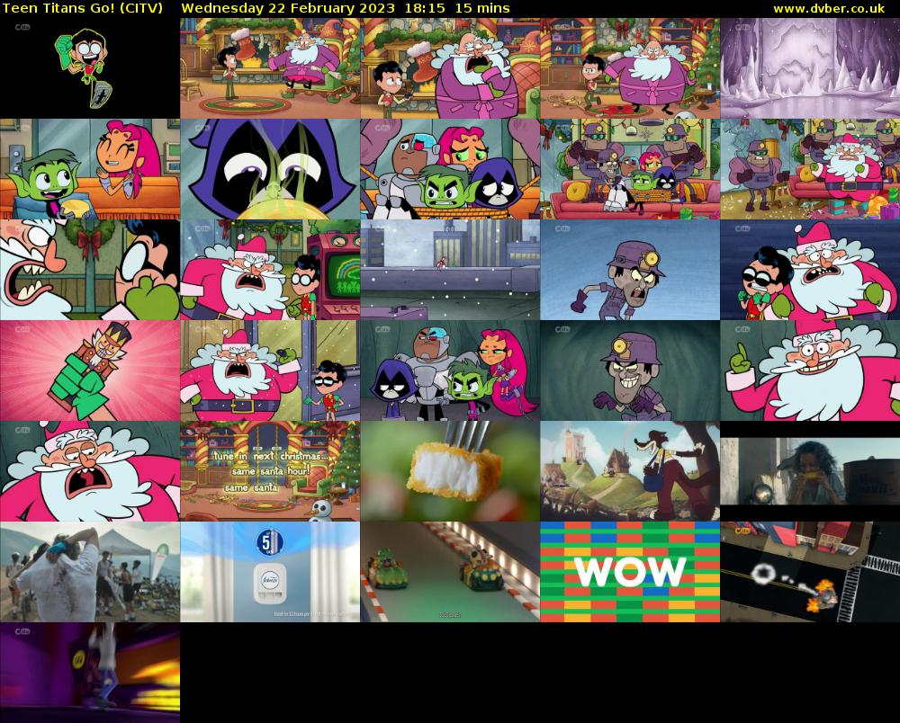Teen Titans Go! (CITV) Wednesday 22 February 2023 18:15 - 18:30