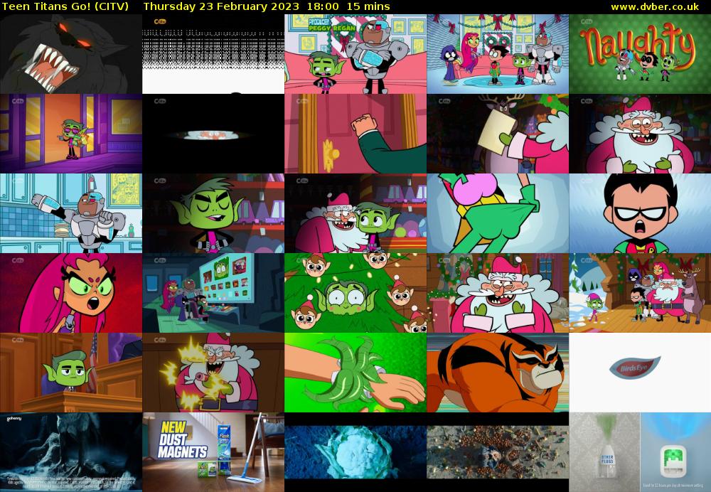 Teen Titans Go! (CITV) Thursday 23 February 2023 18:00 - 18:15
