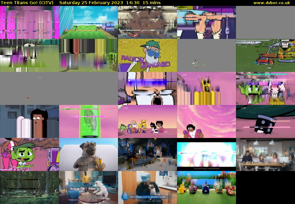 Teen Titans Go! (CITV) Saturday 25 February 2023 14:30 - 14:45