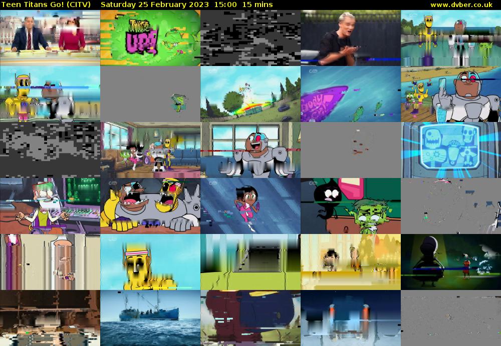 Teen Titans Go! (CITV) Saturday 25 February 2023 15:00 - 15:15