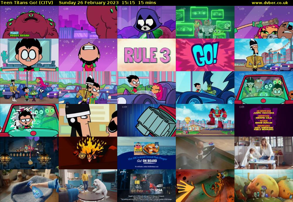 Teen Titans Go! (CITV) Sunday 26 February 2023 15:15 - 15:30