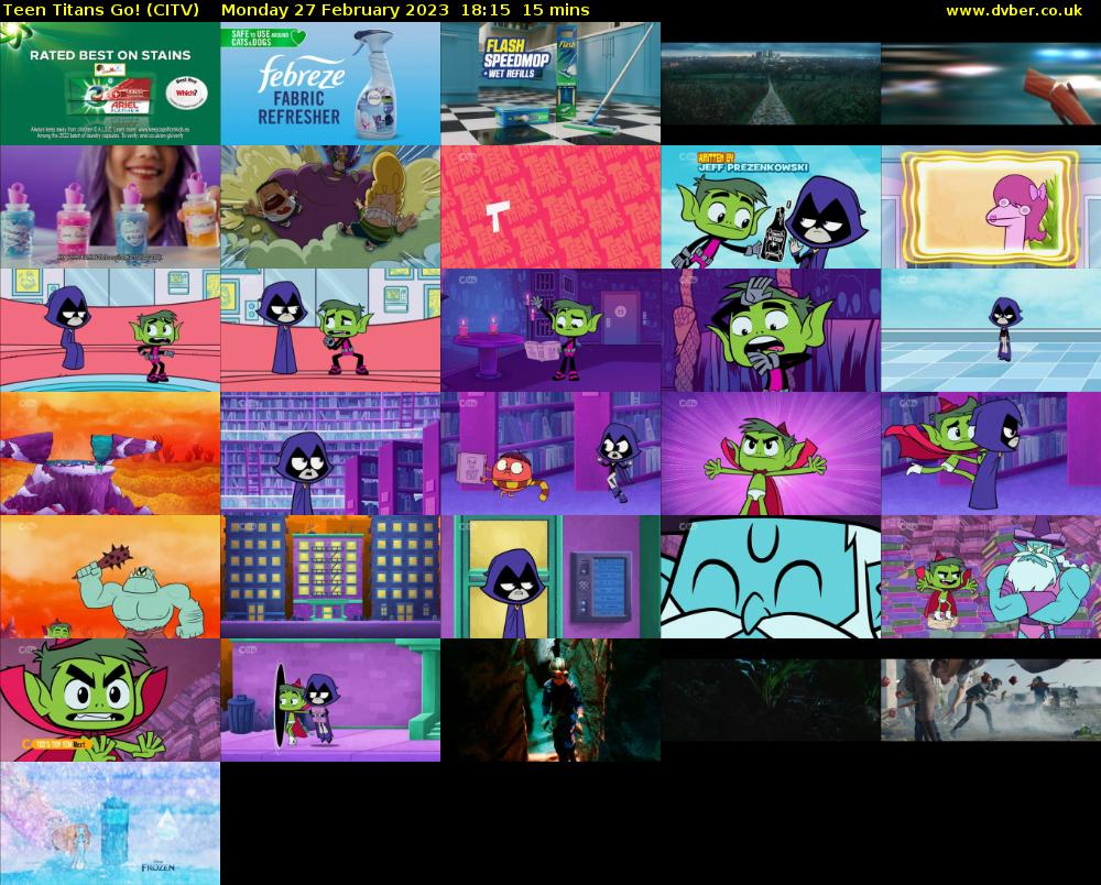 Teen Titans Go! (CITV) Monday 27 February 2023 18:15 - 18:30