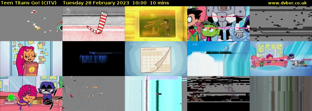 Teen Titans Go! (CITV) Tuesday 28 February 2023 10:00 - 10:10