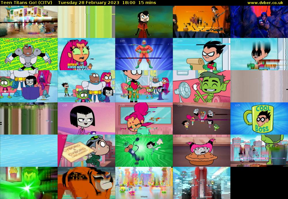 Teen Titans Go! (CITV) Tuesday 28 February 2023 18:00 - 18:15