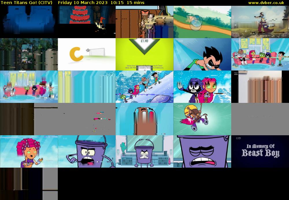 Teen Titans Go! (CITV) Friday 10 March 2023 10:15 - 10:30