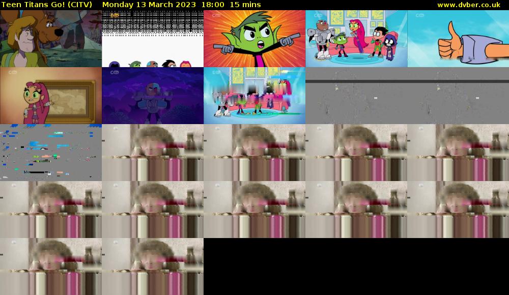 Teen Titans Go! (CITV) Monday 13 March 2023 18:00 - 18:15