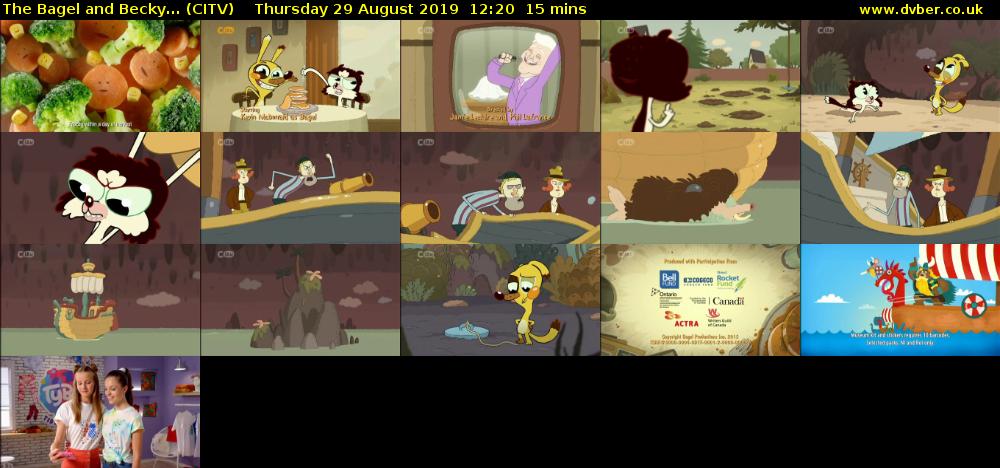 The Bagel and Becky... (CITV) Thursday 29 August 2019 12:20 - 12:35