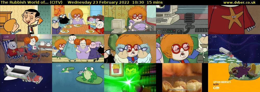 The Rubbish World of... (CITV) Wednesday 23 February 2022 10:30 - 10:45