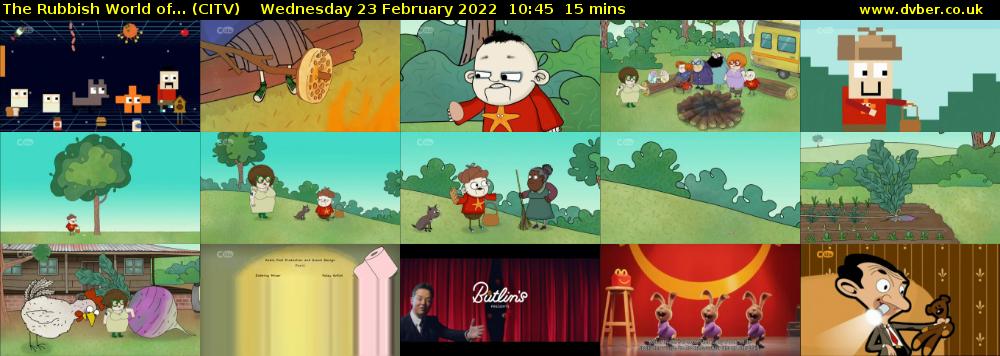 The Rubbish World of... (CITV) Wednesday 23 February 2022 10:45 - 11:00