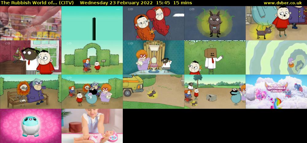 The Rubbish World of... (CITV) Wednesday 23 February 2022 15:45 - 16:00
