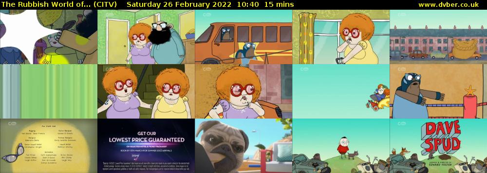 The Rubbish World of... (CITV) Saturday 26 February 2022 10:40 - 10:55