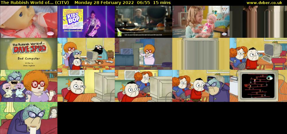 The Rubbish World of... (CITV) Monday 28 February 2022 06:55 - 07:10
