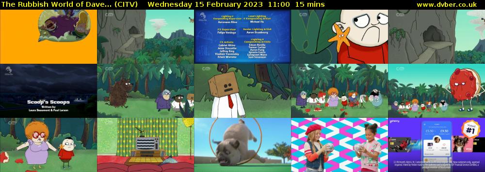 The Rubbish World of Dave... (CITV) Wednesday 15 February 2023 11:00 - 11:15