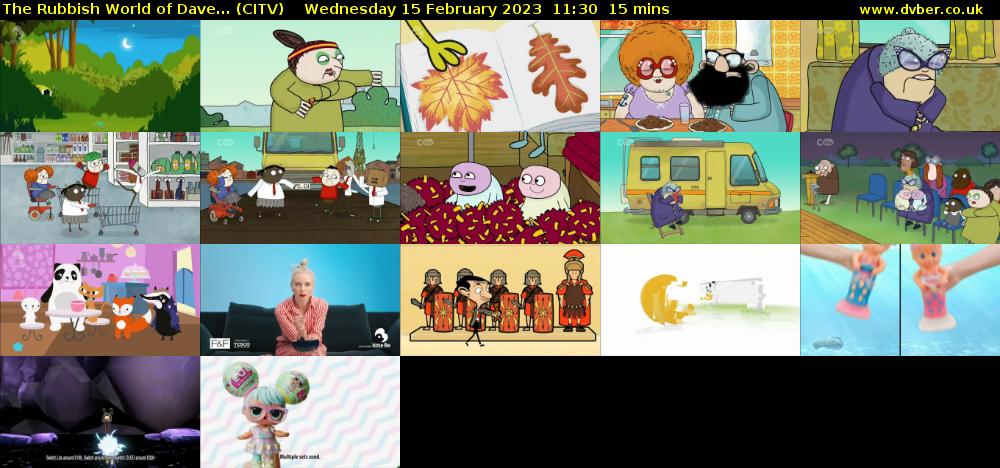 The Rubbish World of Dave... (CITV) Wednesday 15 February 2023 11:30 - 11:45