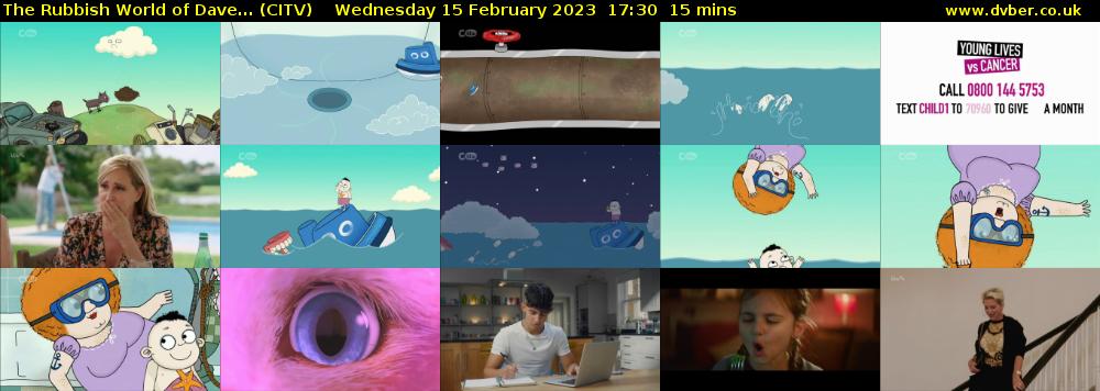 The Rubbish World of Dave... (CITV) Wednesday 15 February 2023 17:30 - 17:45