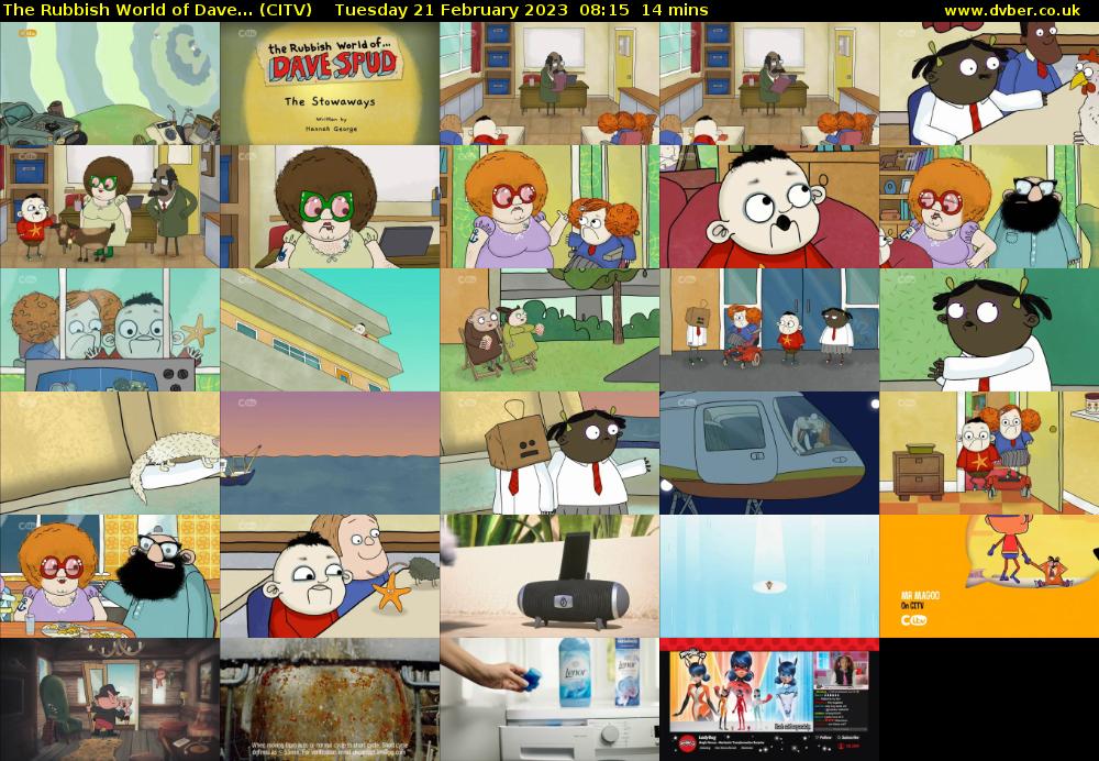 The Rubbish World of Dave... (CITV) Tuesday 21 February 2023 08:15 - 08:29