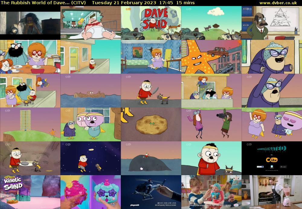 The Rubbish World of Dave... (CITV) Tuesday 21 February 2023 17:45 - 18:00