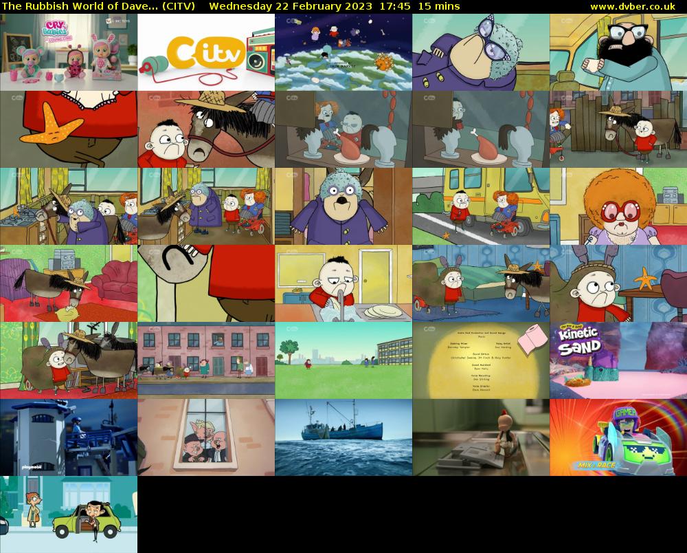 The Rubbish World of Dave... (CITV) Wednesday 22 February 2023 17:45 - 18:00