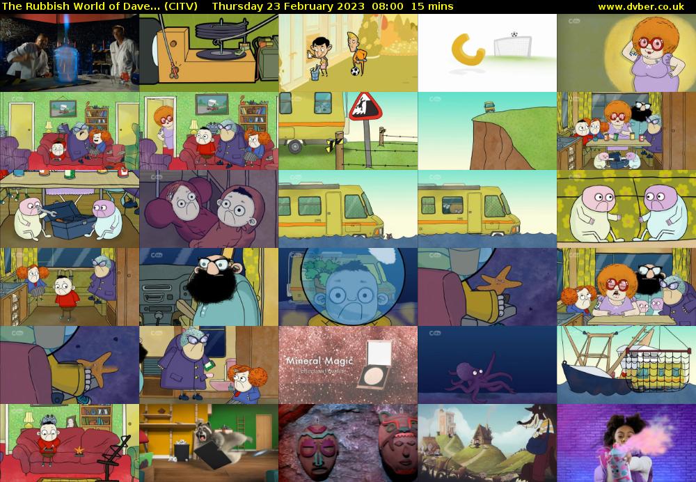 The Rubbish World of Dave... (CITV) Thursday 23 February 2023 08:00 - 08:15