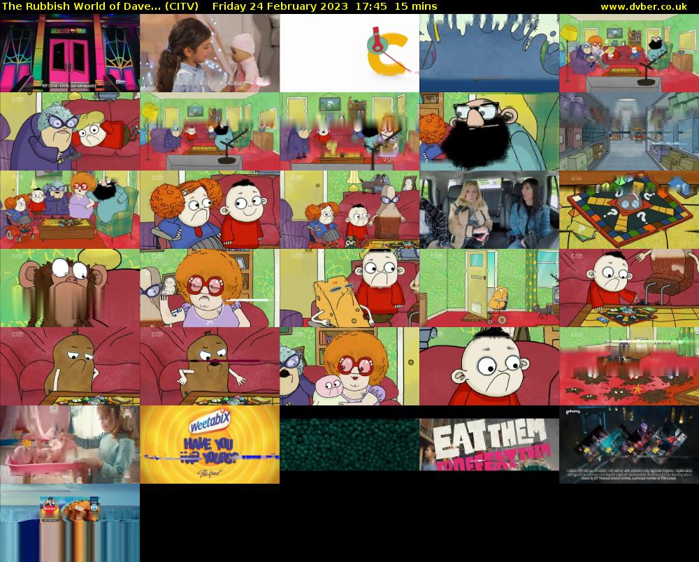 The Rubbish World of Dave... (CITV) Friday 24 February 2023 17:45 - 18:00