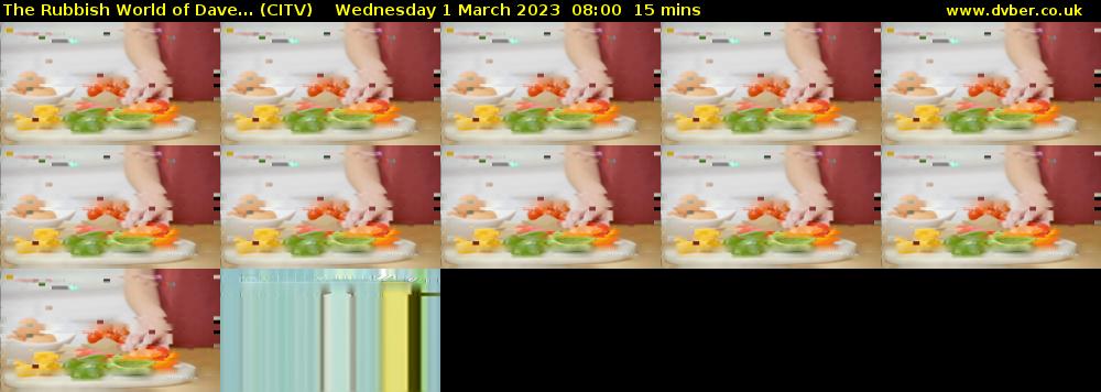 The Rubbish World of Dave... (CITV) Wednesday 1 March 2023 08:00 - 08:15