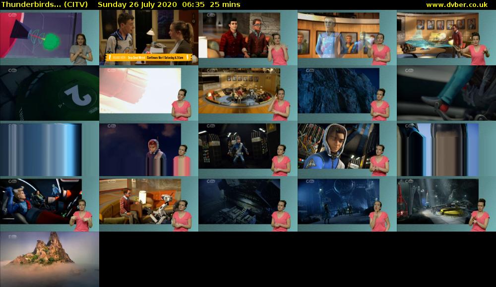 Thunderbirds... (CITV) Sunday 26 July 2020 06:35 - 07:00