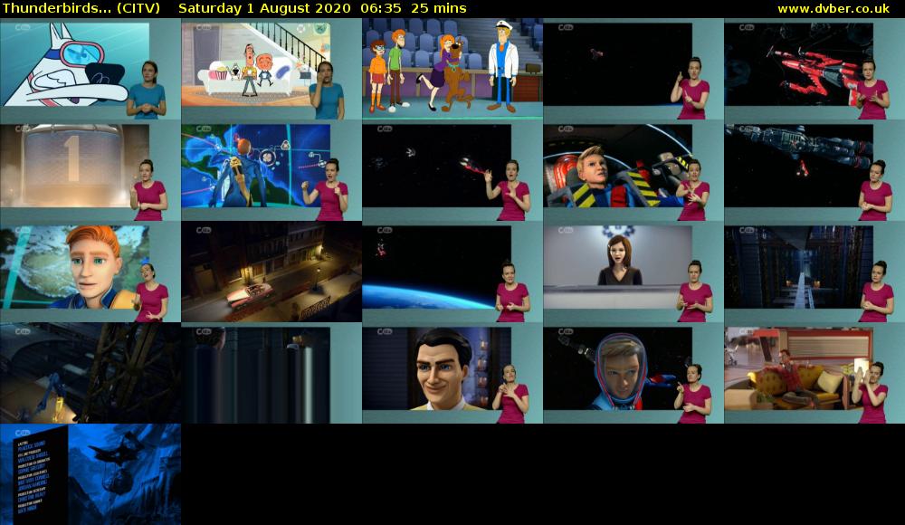 Thunderbirds... (CITV) Saturday 1 August 2020 06:35 - 07:00