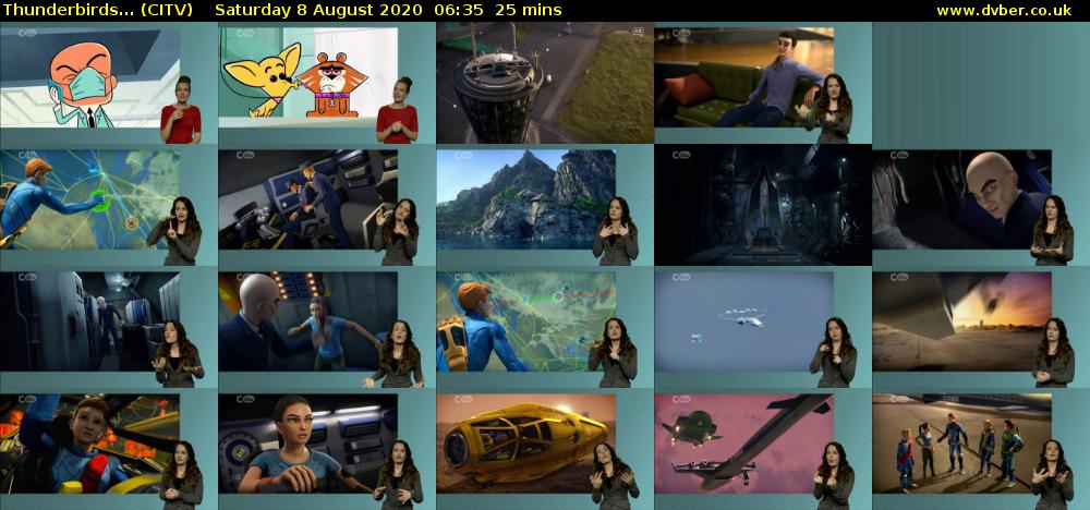 Thunderbirds... (CITV) Saturday 8 August 2020 06:35 - 07:00