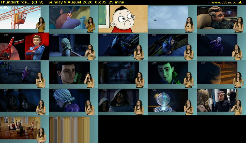 Thunderbirds... (CITV) Sunday 9 August 2020 06:35 - 07:00