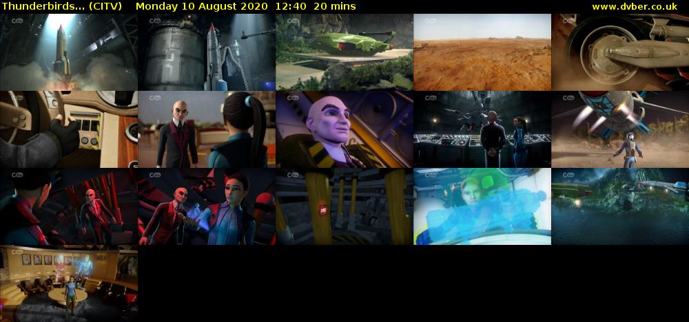 Thunderbirds... (CITV) Monday 10 August 2020 12:40 - 13:00