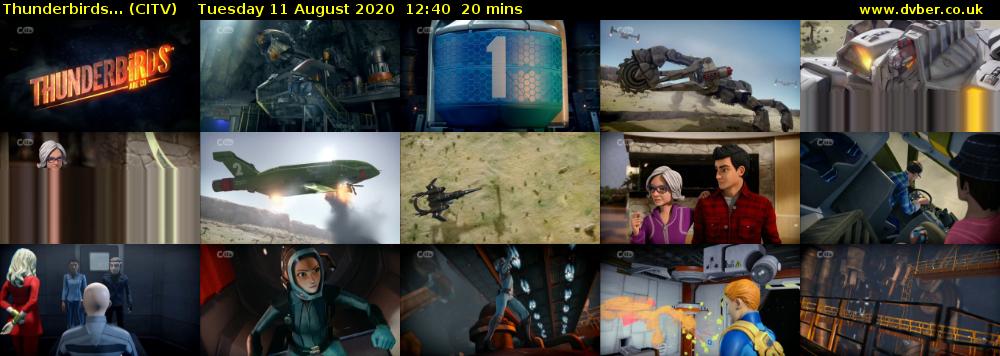 Thunderbirds... (CITV) Tuesday 11 August 2020 12:40 - 13:00