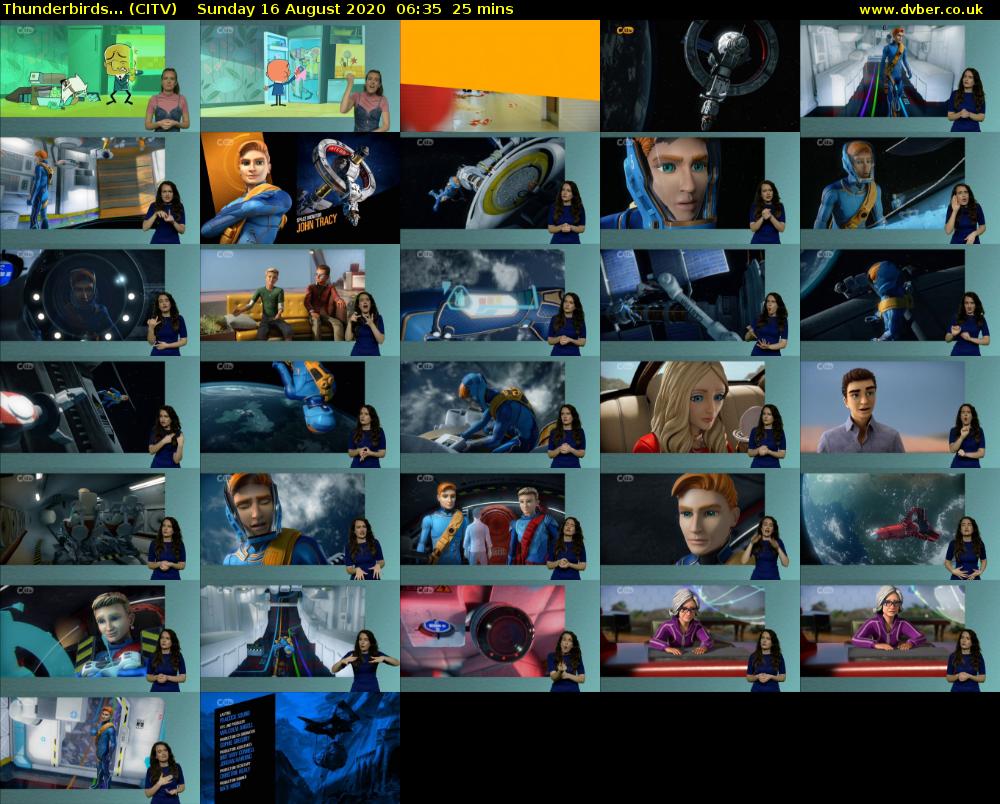 Thunderbirds... (CITV) Sunday 16 August 2020 06:35 - 07:00