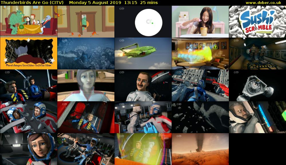 Thunderbirds Are Go (CITV) Monday 5 August 2019 13:15 - 13:40