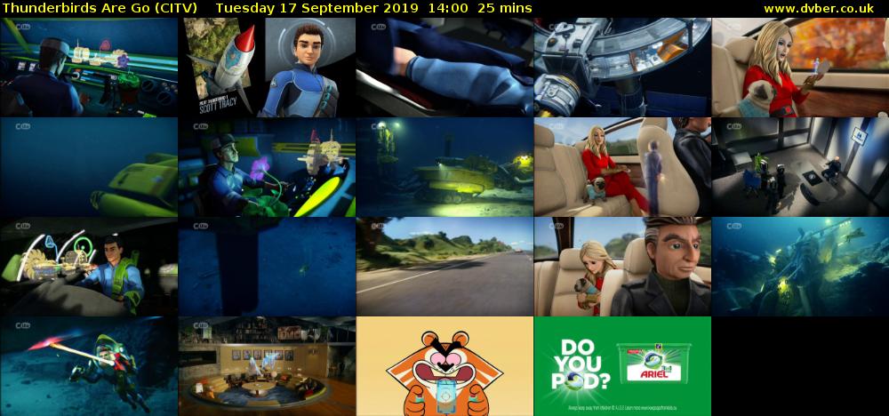 Thunderbirds Are Go (CITV) Tuesday 17 September 2019 14:00 - 14:25