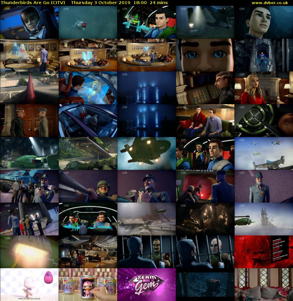 Thunderbirds Are Go (CITV) Thursday 3 October 2019 18:00 - 18:24