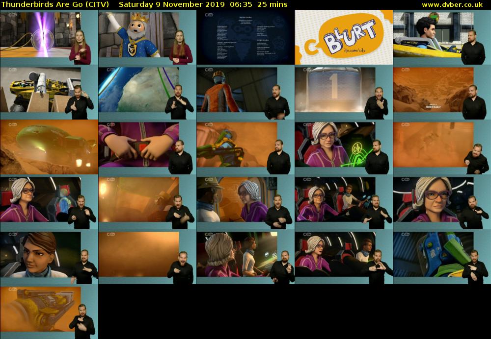 Thunderbirds Are Go (CITV) Saturday 9 November 2019 06:35 - 07:00