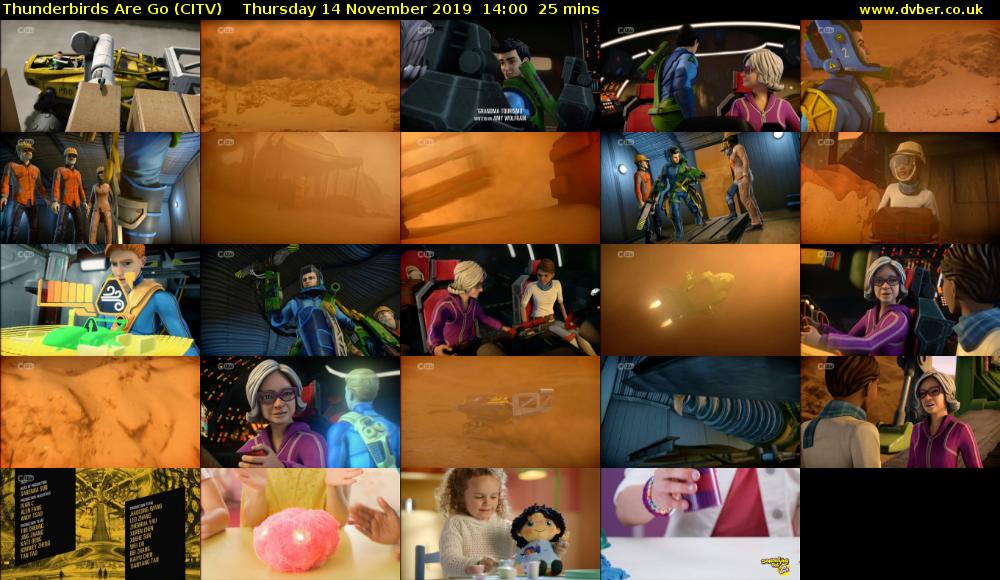 Thunderbirds Are Go (CITV) Thursday 14 November 2019 14:00 - 14:25