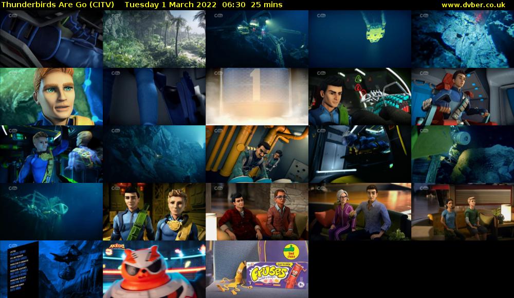 Thunderbirds Are Go (CITV) Tuesday 1 March 2022 06:30 - 06:55