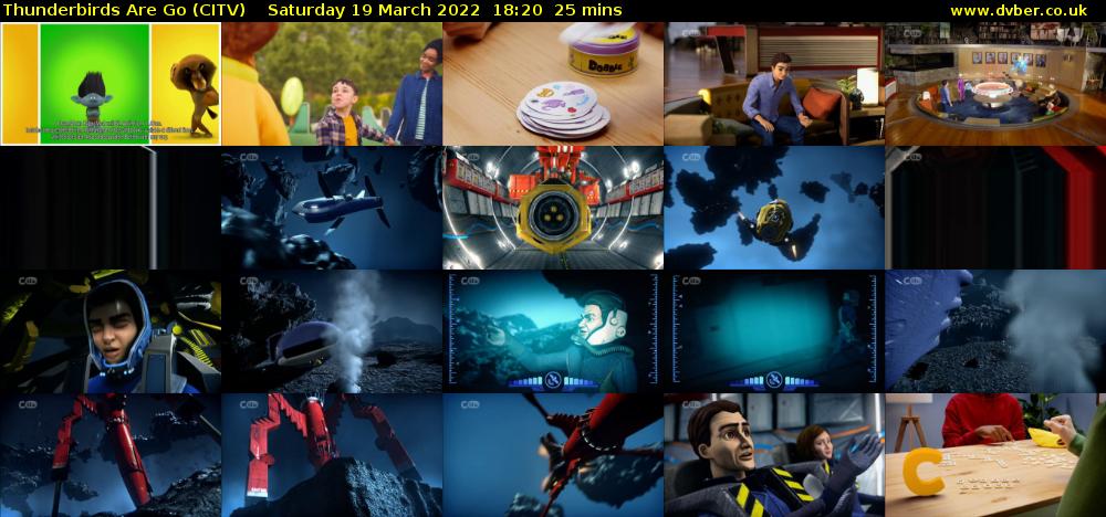 Thunderbirds Are Go (CITV) Saturday 19 March 2022 18:20 - 18:45
