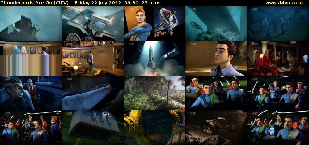 Thunderbirds Are Go (CITV) Friday 22 July 2022 06:30 - 06:55