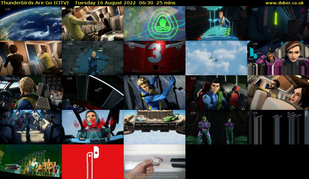 Thunderbirds Are Go (CITV) Tuesday 16 August 2022 06:30 - 06:55