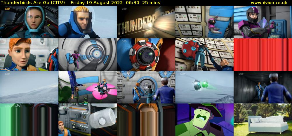 Thunderbirds Are Go (CITV) Friday 19 August 2022 06:30 - 06:55