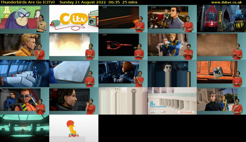 Thunderbirds Are Go (CITV) Sunday 21 August 2022 06:35 - 07:00