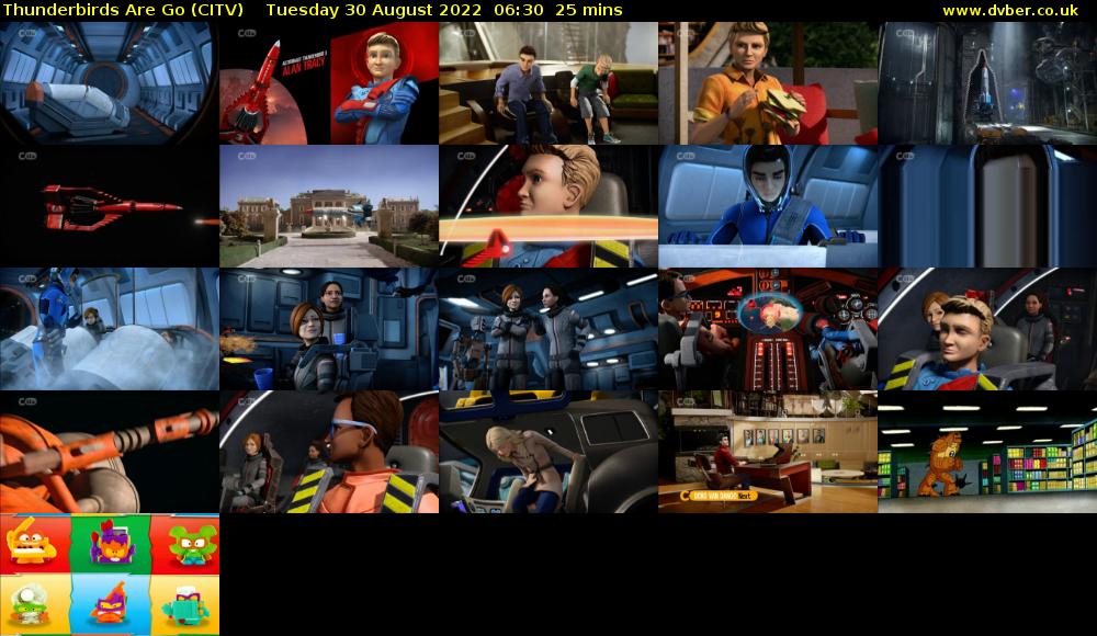 Thunderbirds Are Go (CITV) Tuesday 30 August 2022 06:30 - 06:55