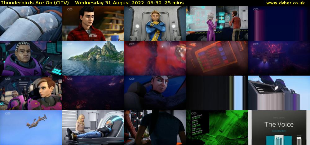 Thunderbirds Are Go (CITV) Wednesday 31 August 2022 06:30 - 06:55