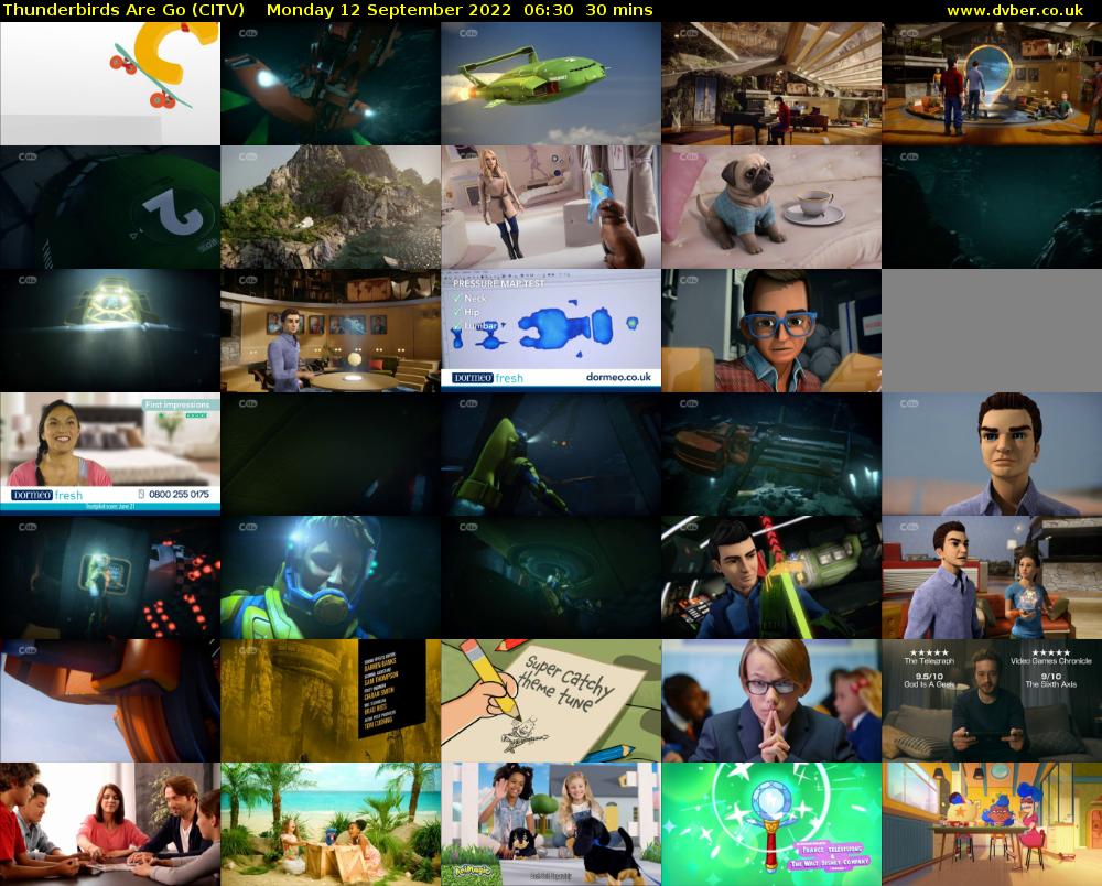 Thunderbirds Are Go (CITV) Monday 12 September 2022 06:30 - 07:00